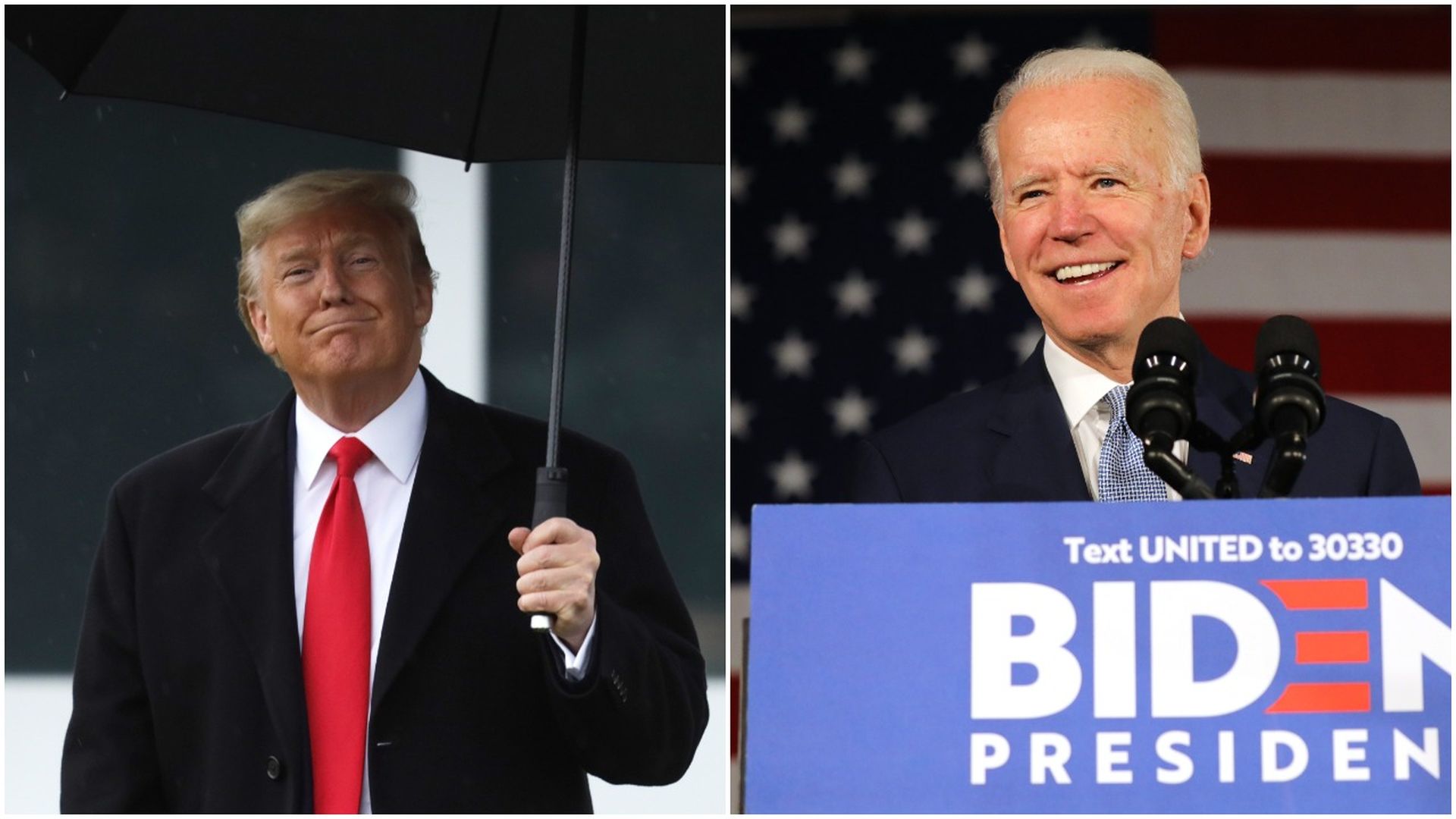 A combined image of President Trump and Joe Biden.