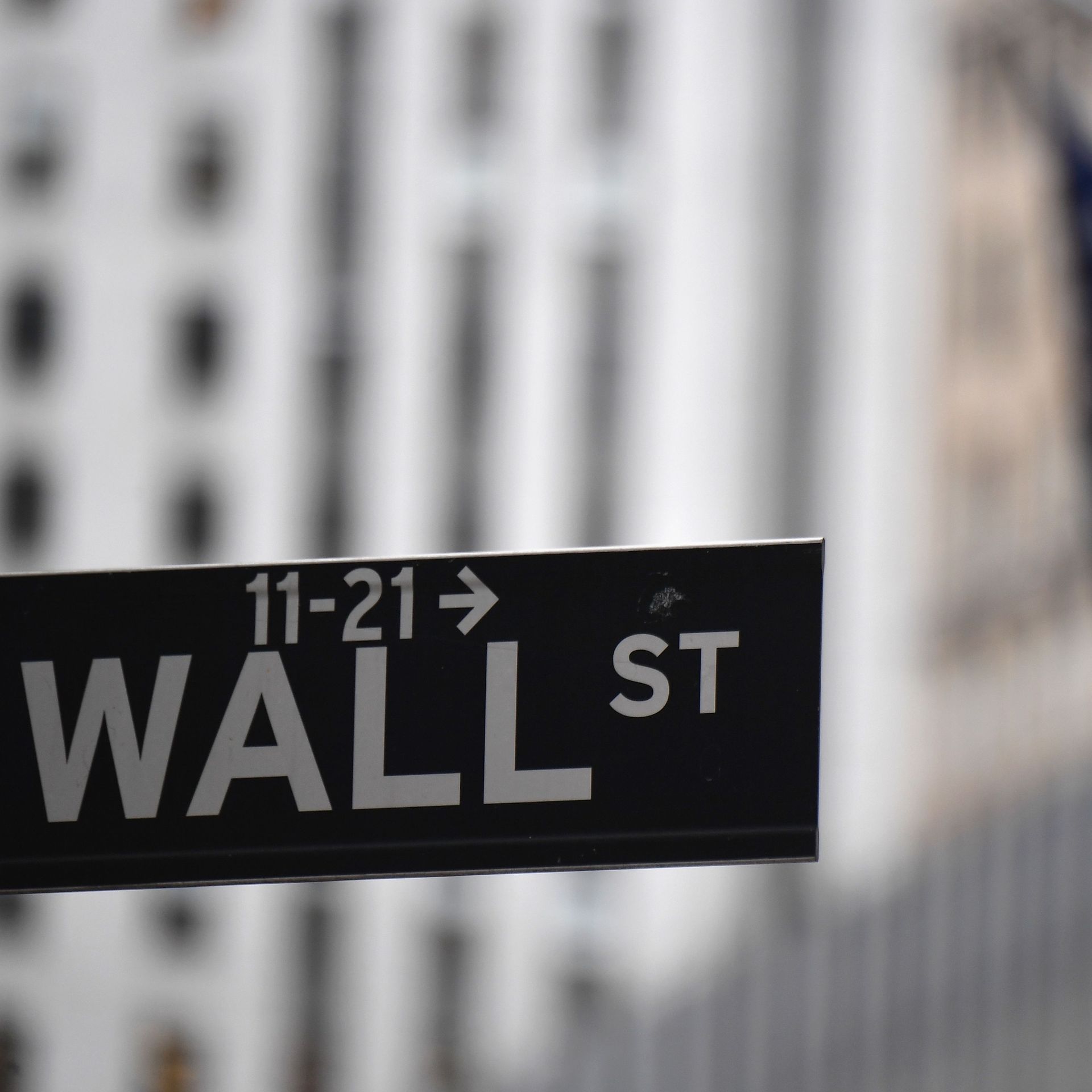 A photo of a Wall Street street sign.