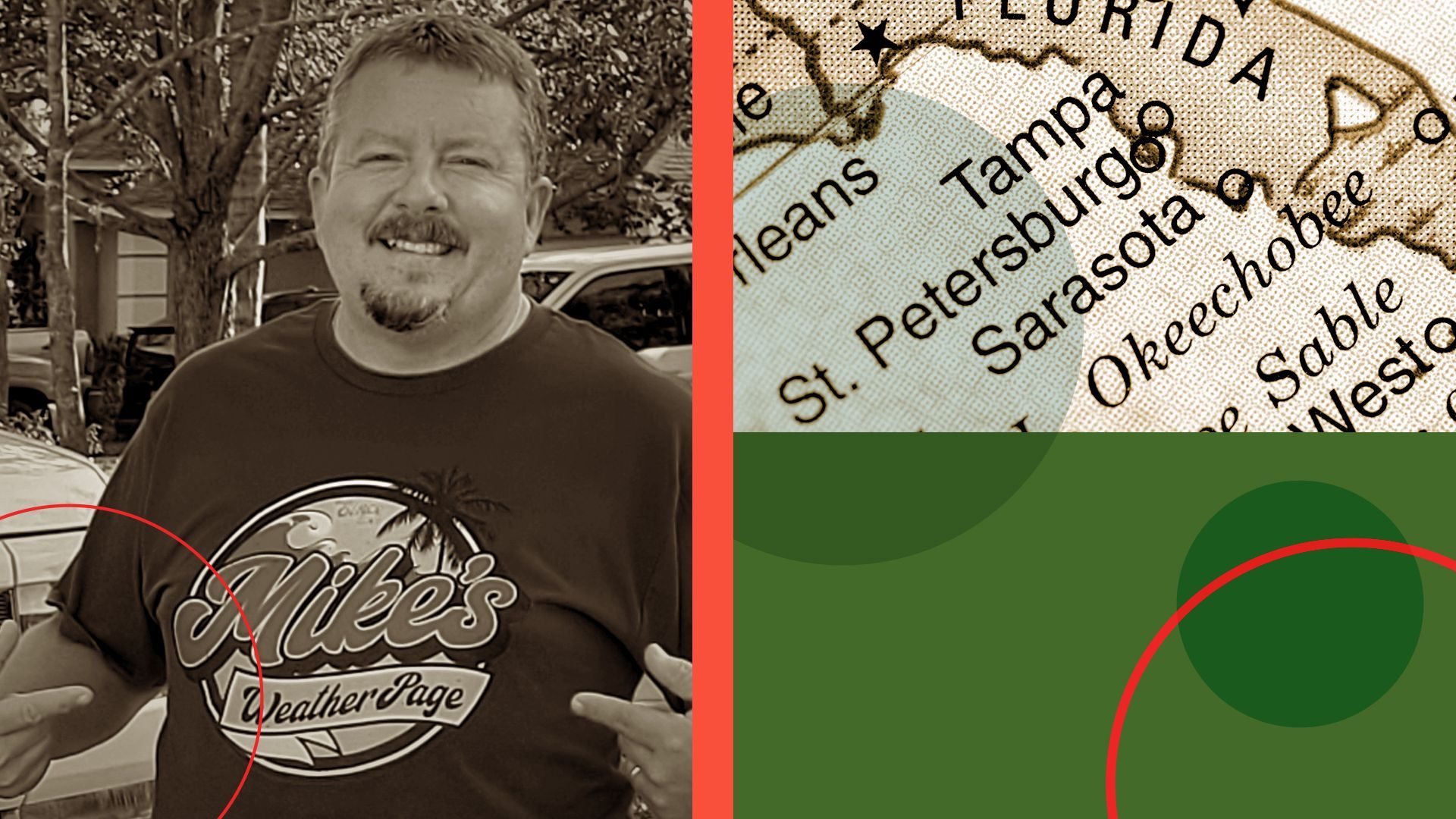 Photo illustration of Mike Boylan and a map of the Tampa Bay area.