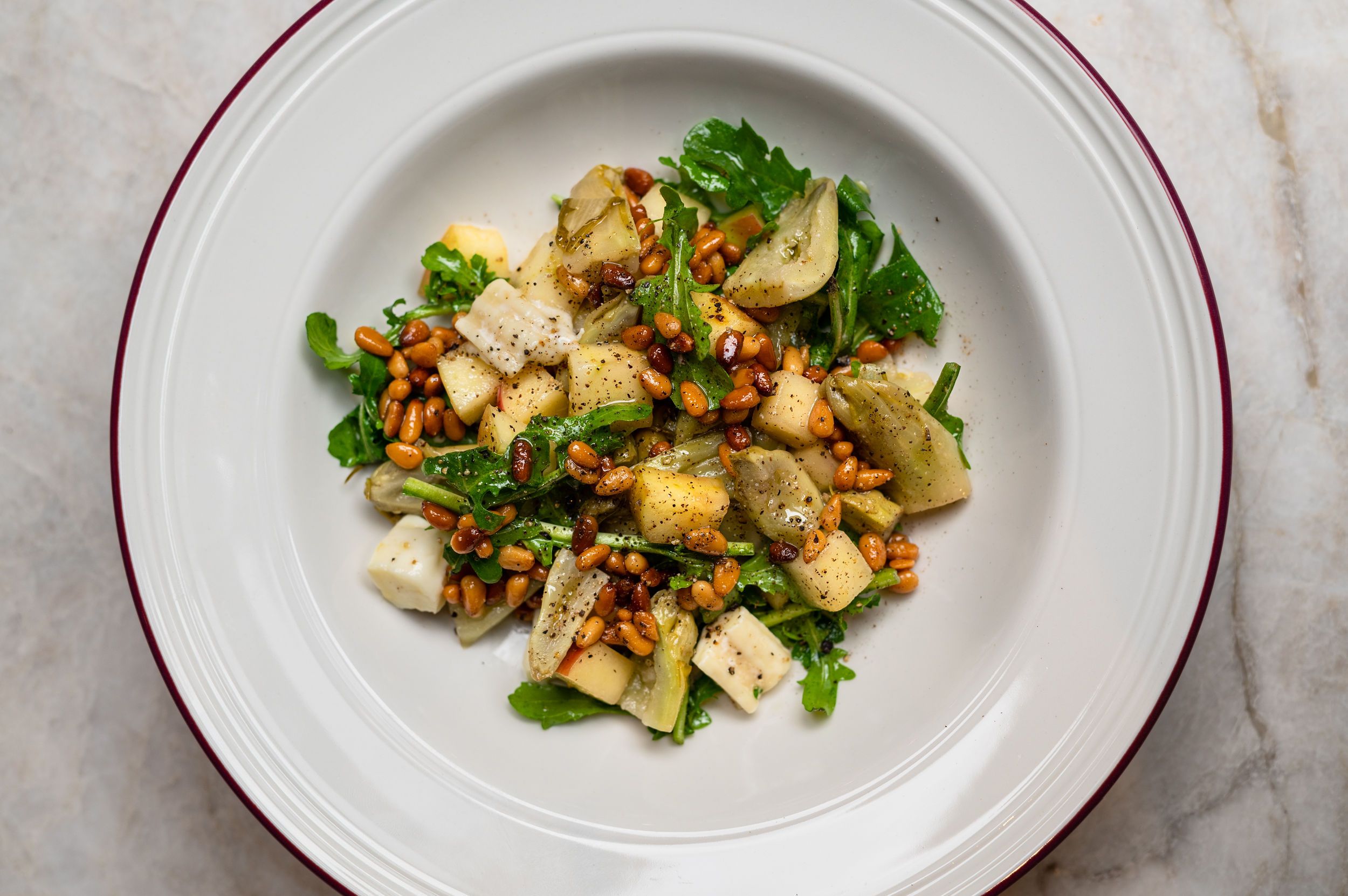 salad with pine nuts and apples