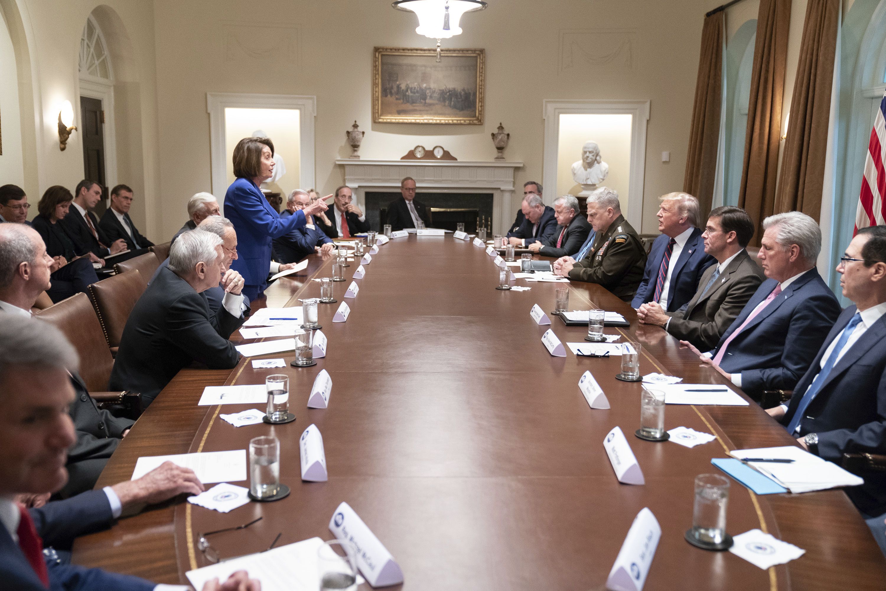 Pelosi yells at Trump in the Cabinet room