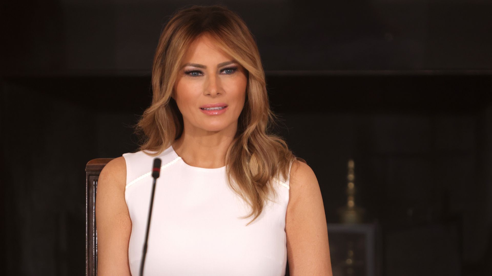 First Lady Melania Trump speaking during a roundtable discussion in September.