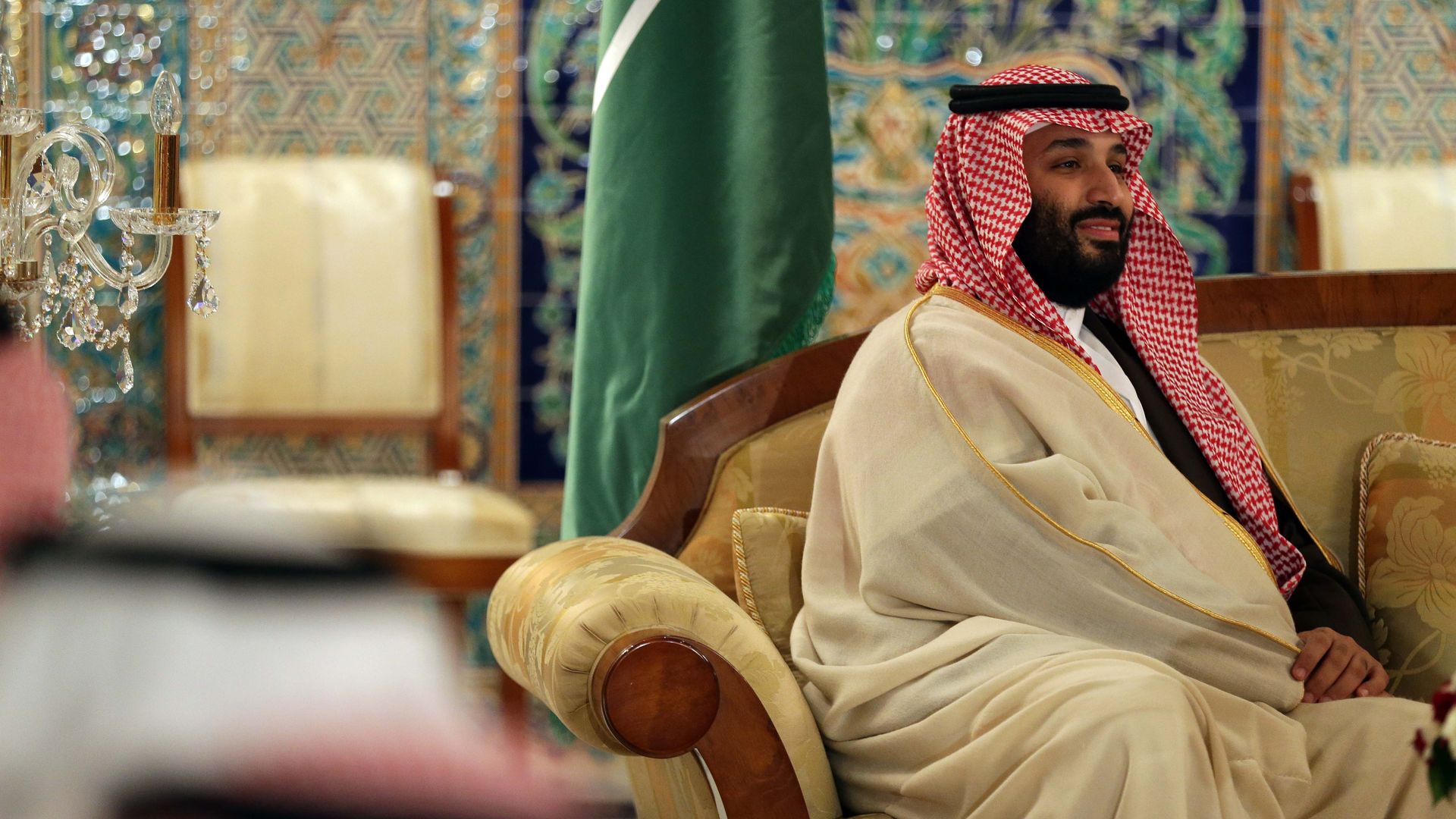 Mohammed bin Salman looks happy.