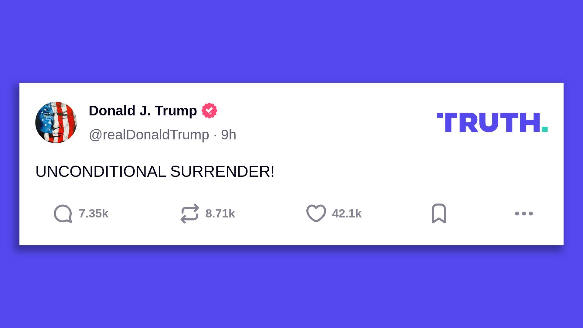 Trump Truth Social post