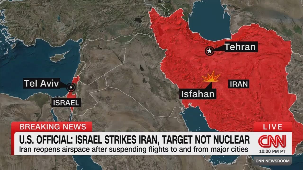 A CNN screenshot of a map of Iran