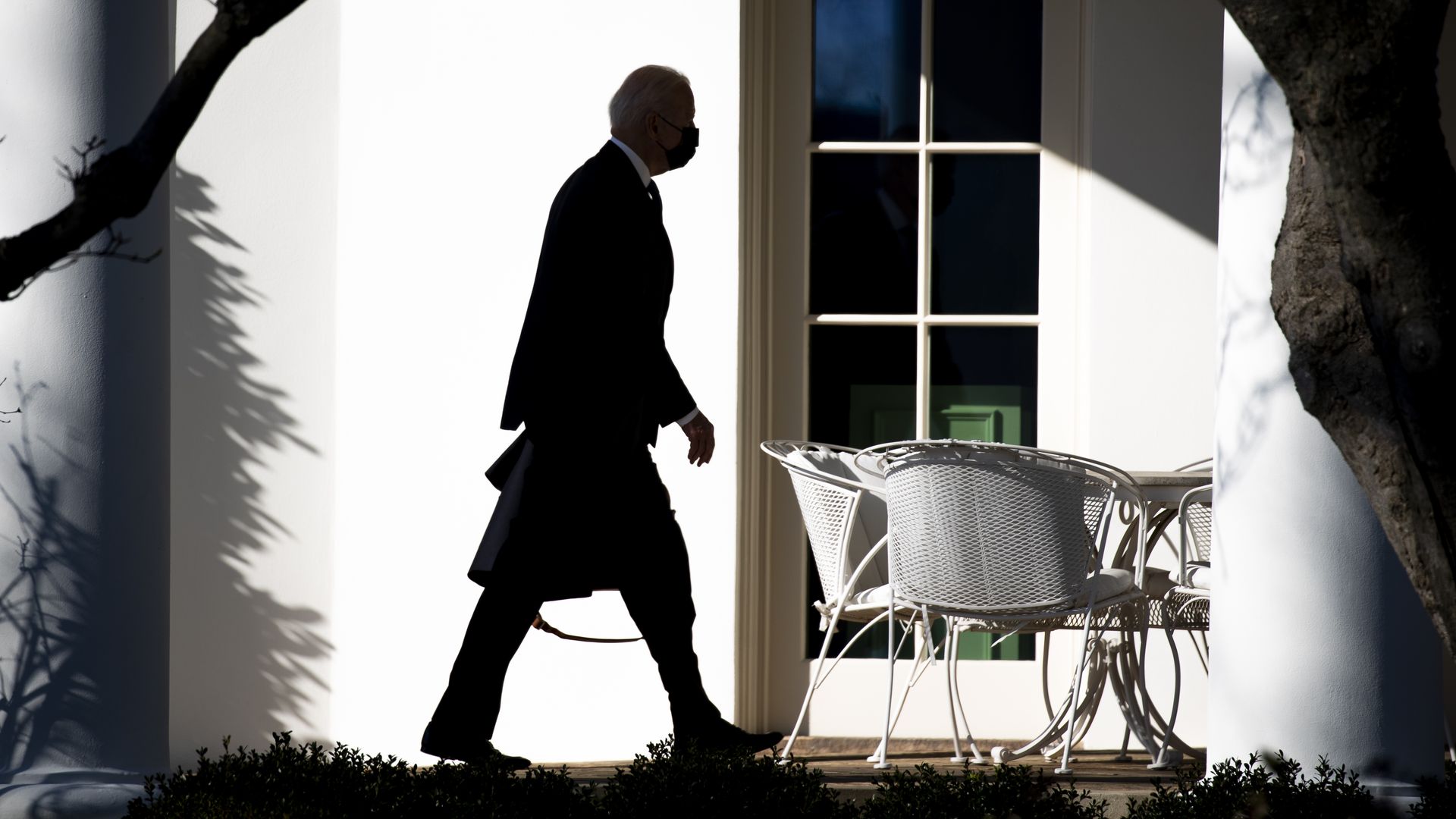 President Biden is seen walking back to the Oval Office after arriving at the White House from Camp David.