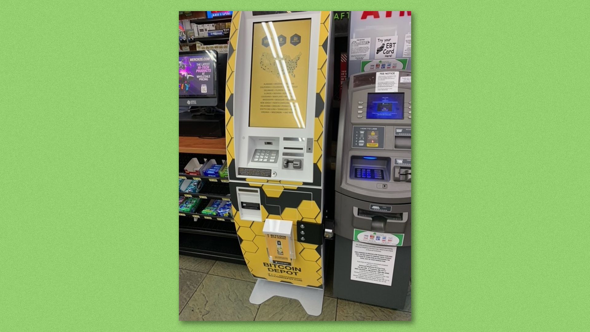 A Bitcoin ATM machine.