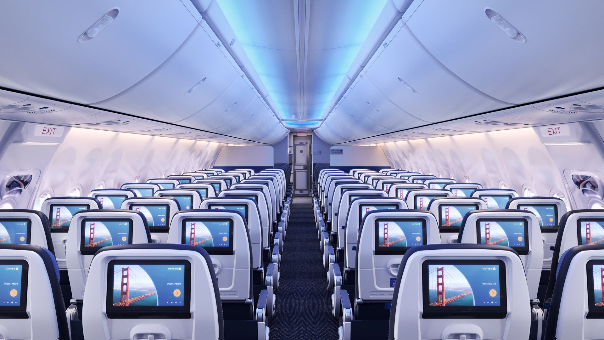 United Airlines airplane cabin