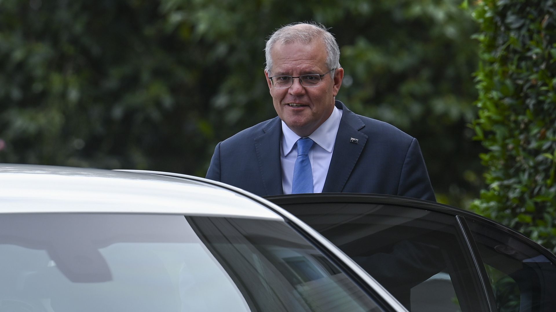 Prime Minister Scott Morrison leaves Government House on April 10, 2022 in Canberra, Australia.