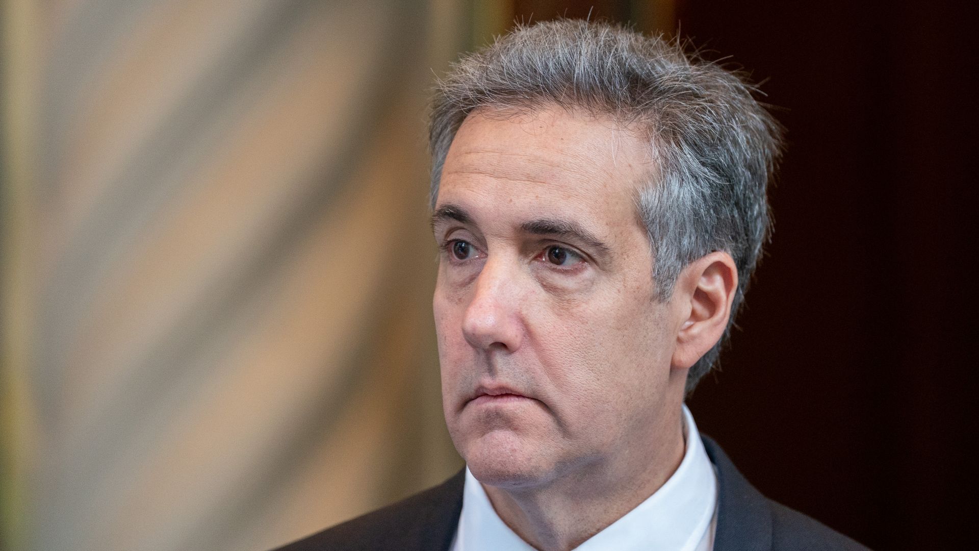 Michael Cohen departs from his home to attend his second day of testimony at Manhattan Criminal Court on May 14, 