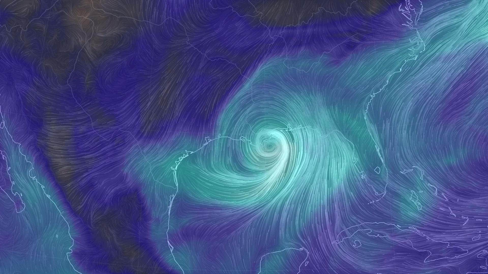 Computer model simulation of water vapor and winds in developing Hurricane Barry