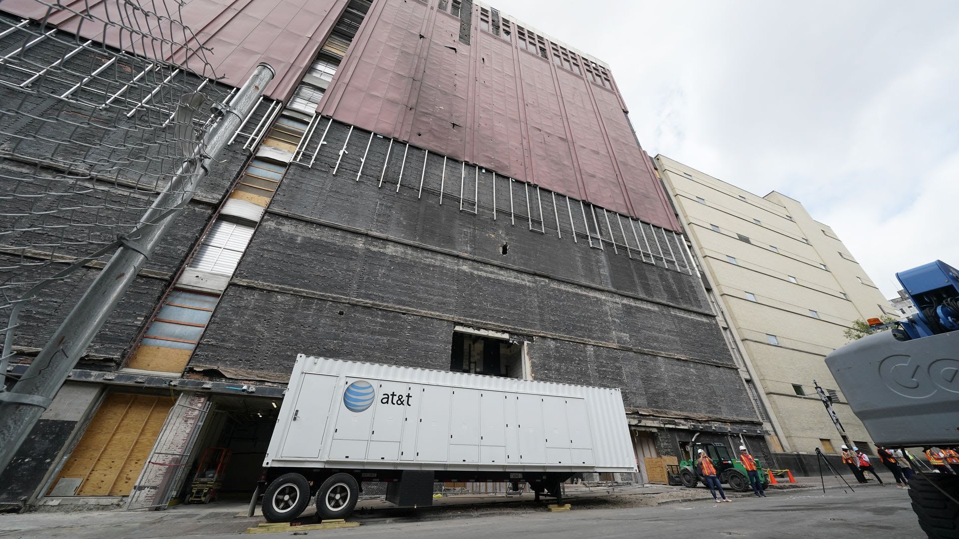 The AT&T building on Second Avenue that was damaged in the Christmas Day bombing.