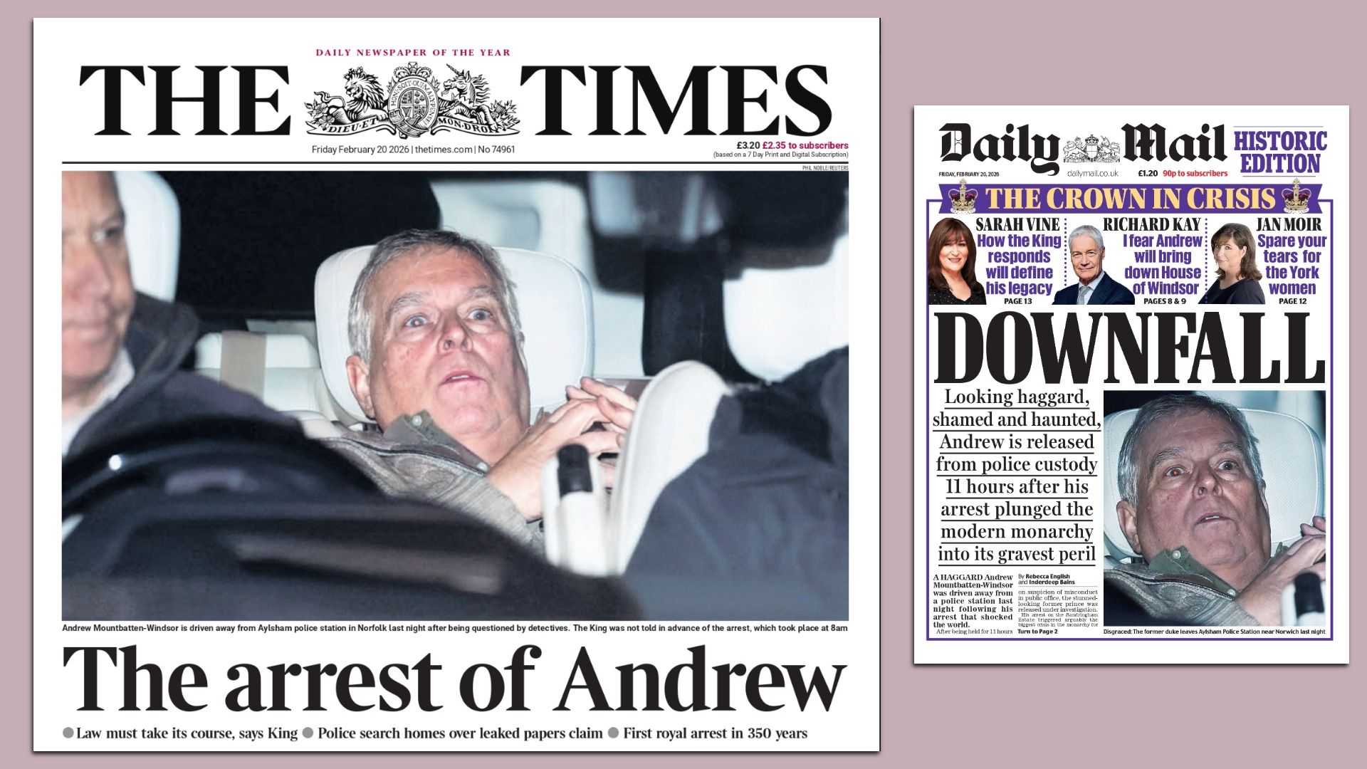 Today's Times of London and Daily Mail