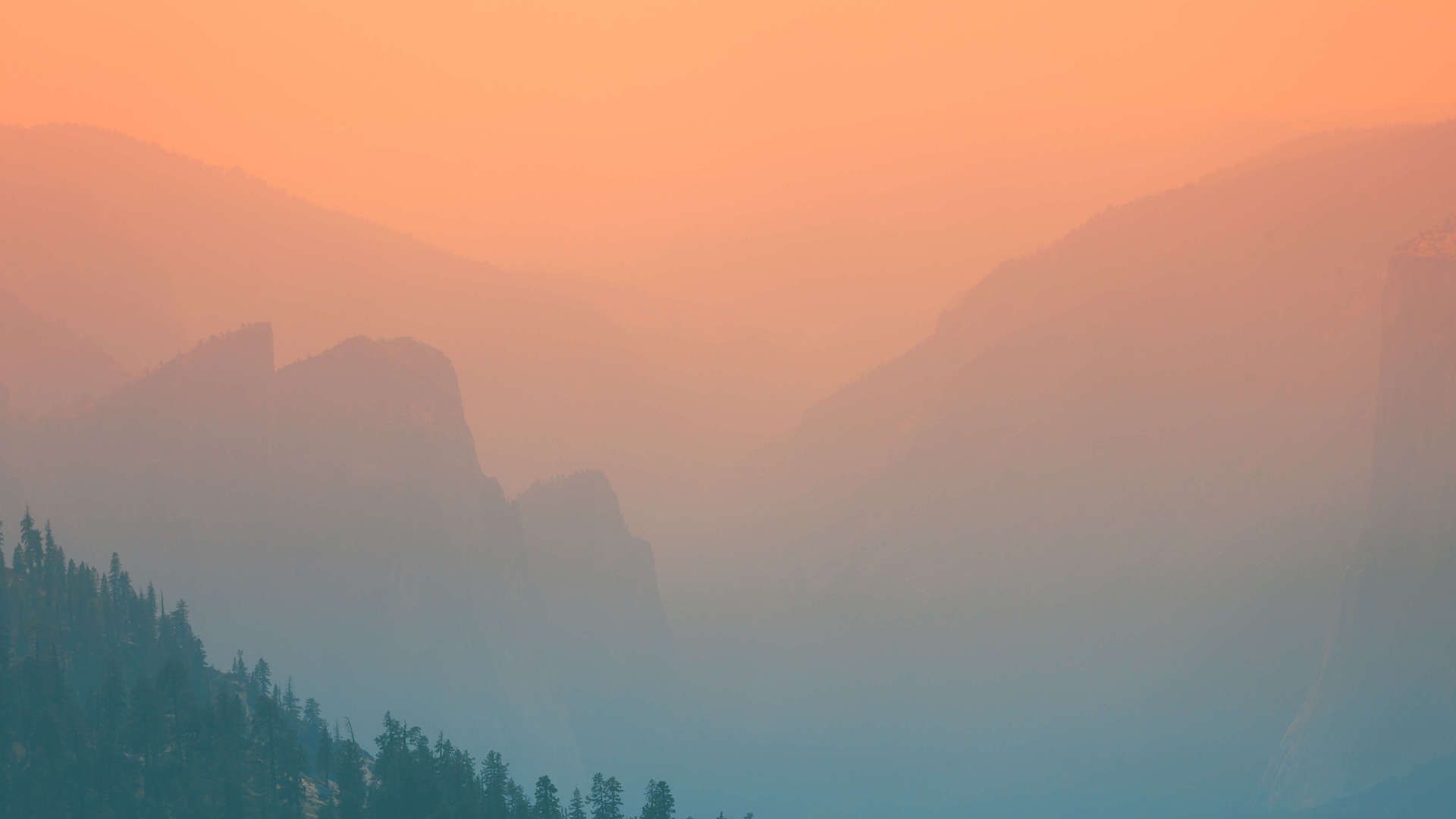 View from the Sentinel Dome trail in Yosemite National Park as wildfires burned in Mariposa County, Calif. in 2017.