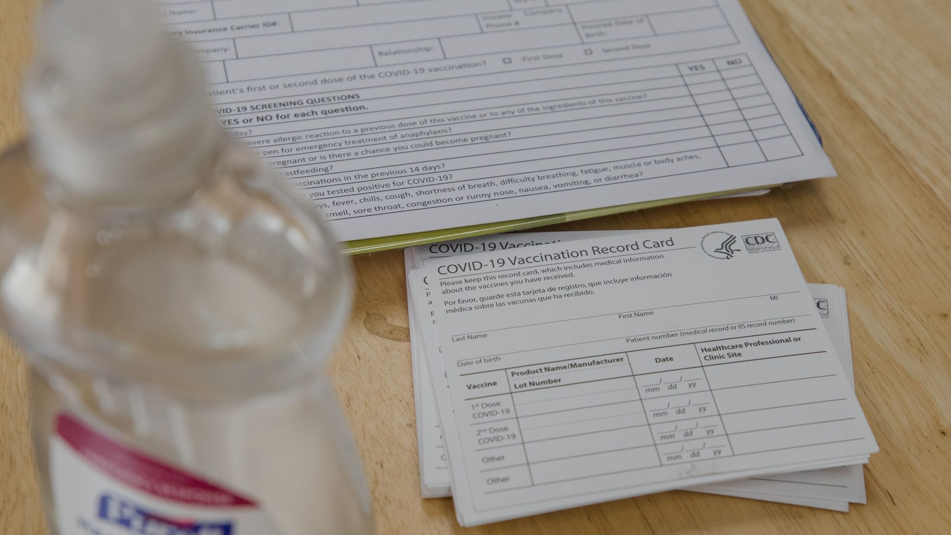 Centers For Disease Control and Prevention (CDC) vaccination cards 