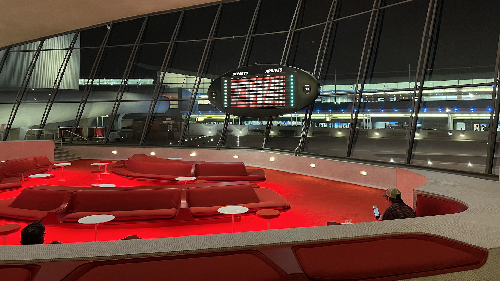 An interior of the TWA Hotel