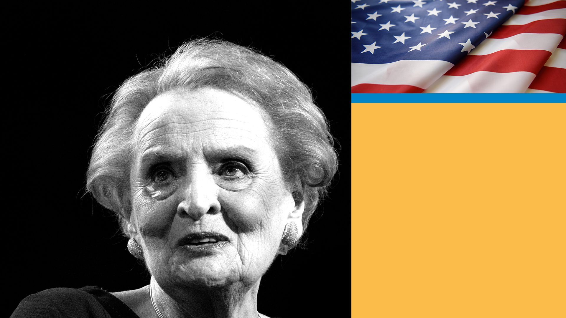 Photo illustration of Madeline Albright. 
