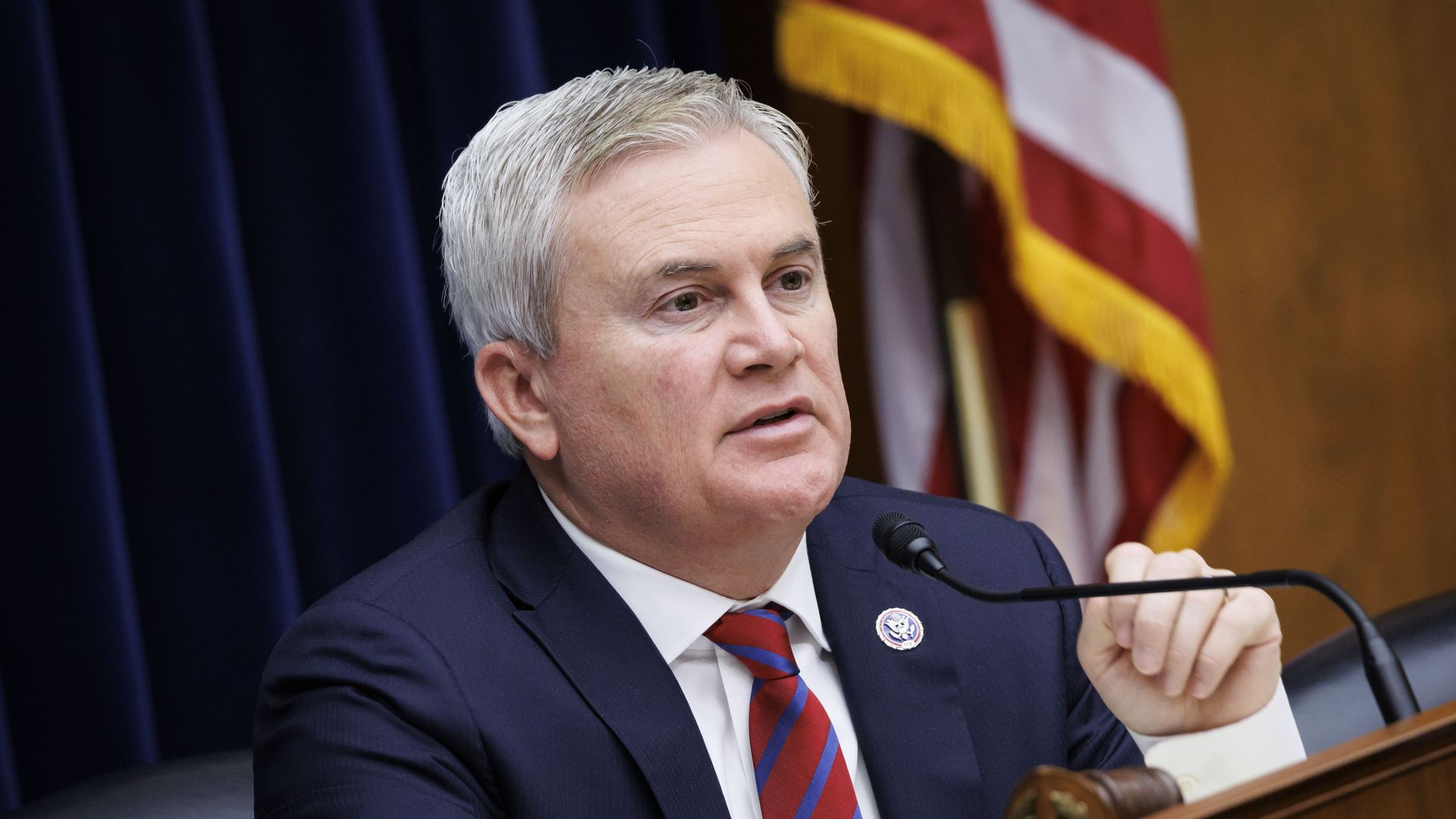House Oversight Committee chairman James Comer speaks at a hearing