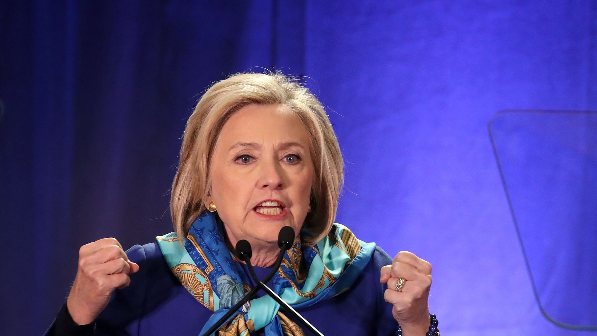 Hillary Clinton delivering a speech