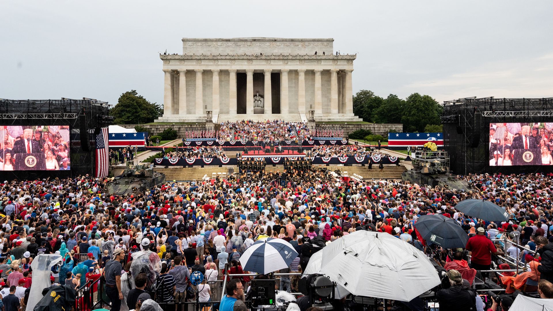 President Trump speaking at his 4th of July event
