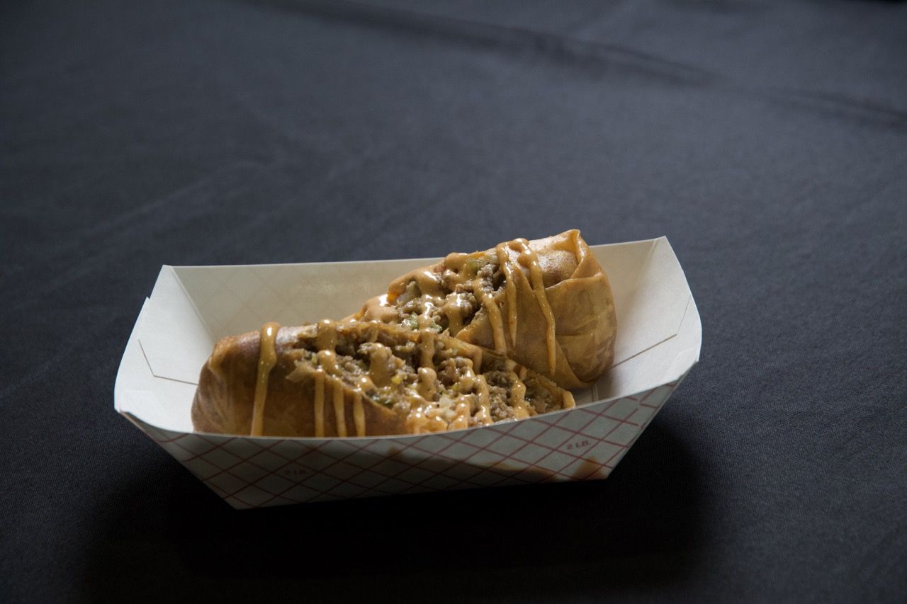 Bacon egg cheeseburger roll