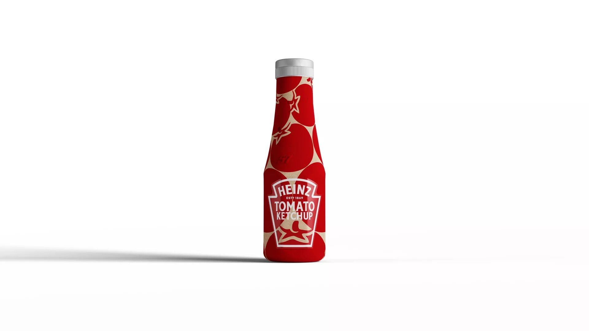 A picture of a Kraft Heinz paper-based ketchup bottle.