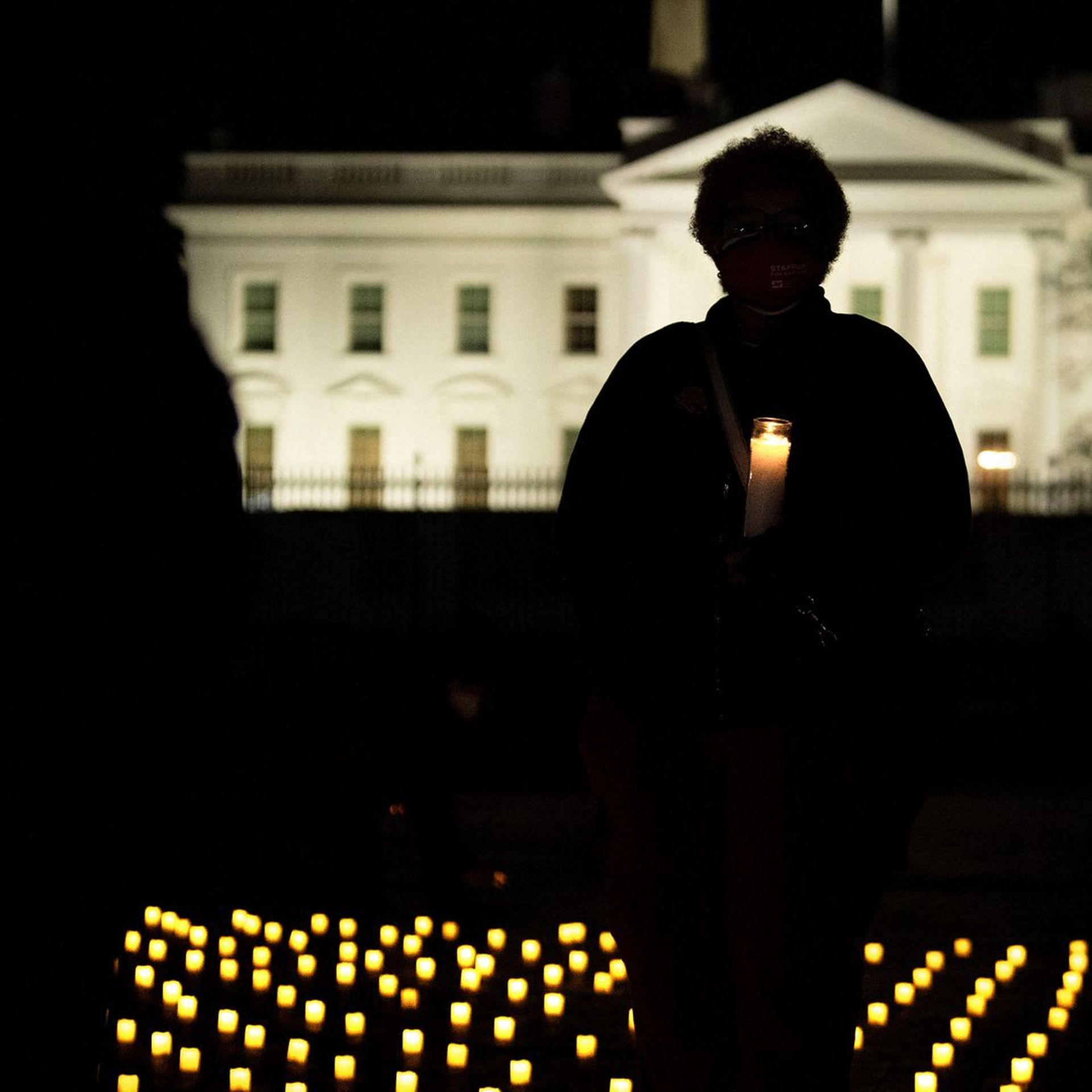 A vigil in Lafayette Park in front of the White House for nurses who died during the COVID-19 pandemic on Jan. 13.