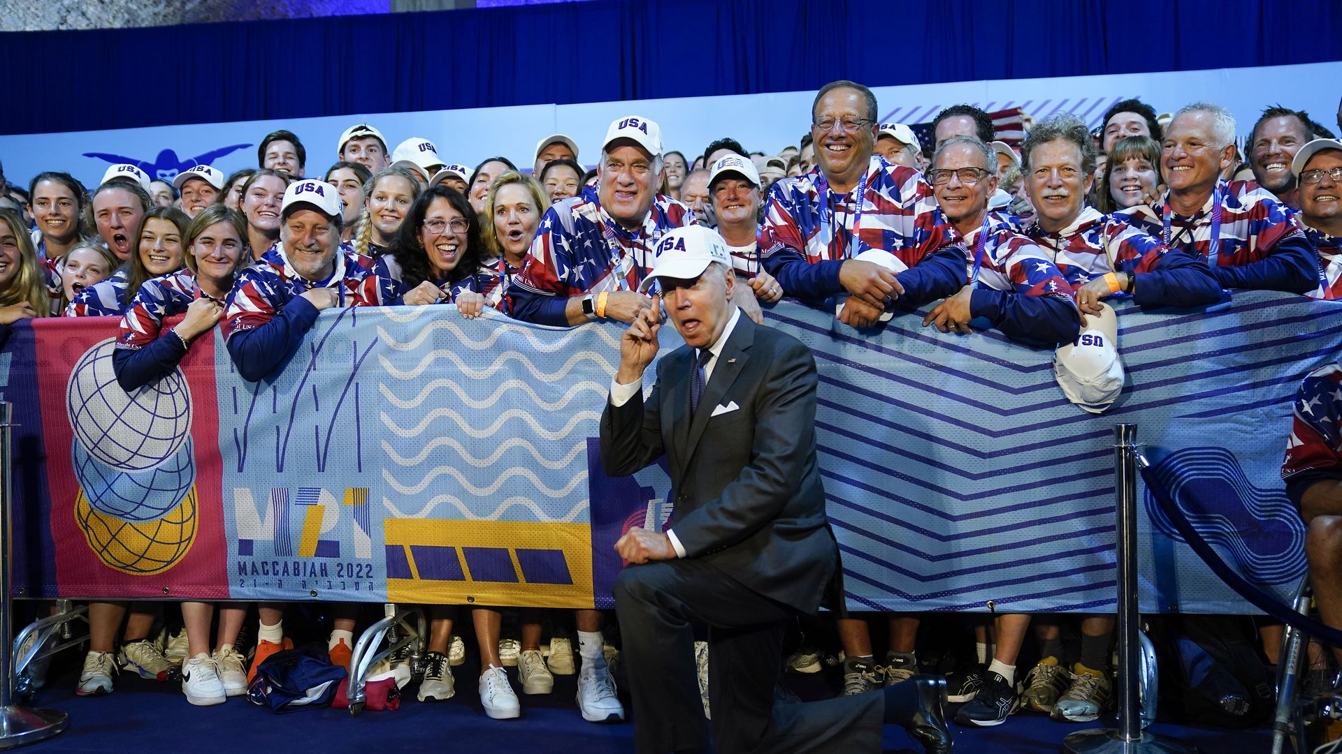 Biden with fans at Maccabiah Games