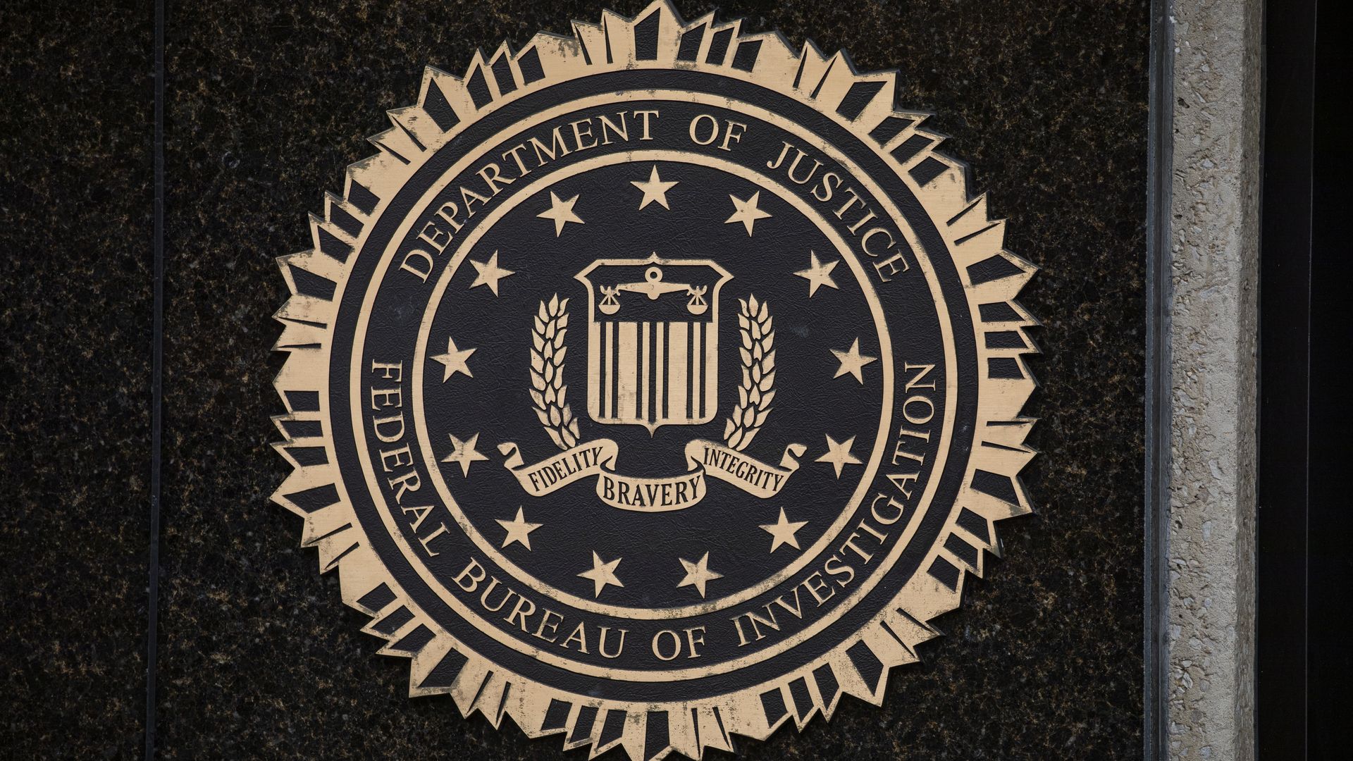 The seal of the FBI.