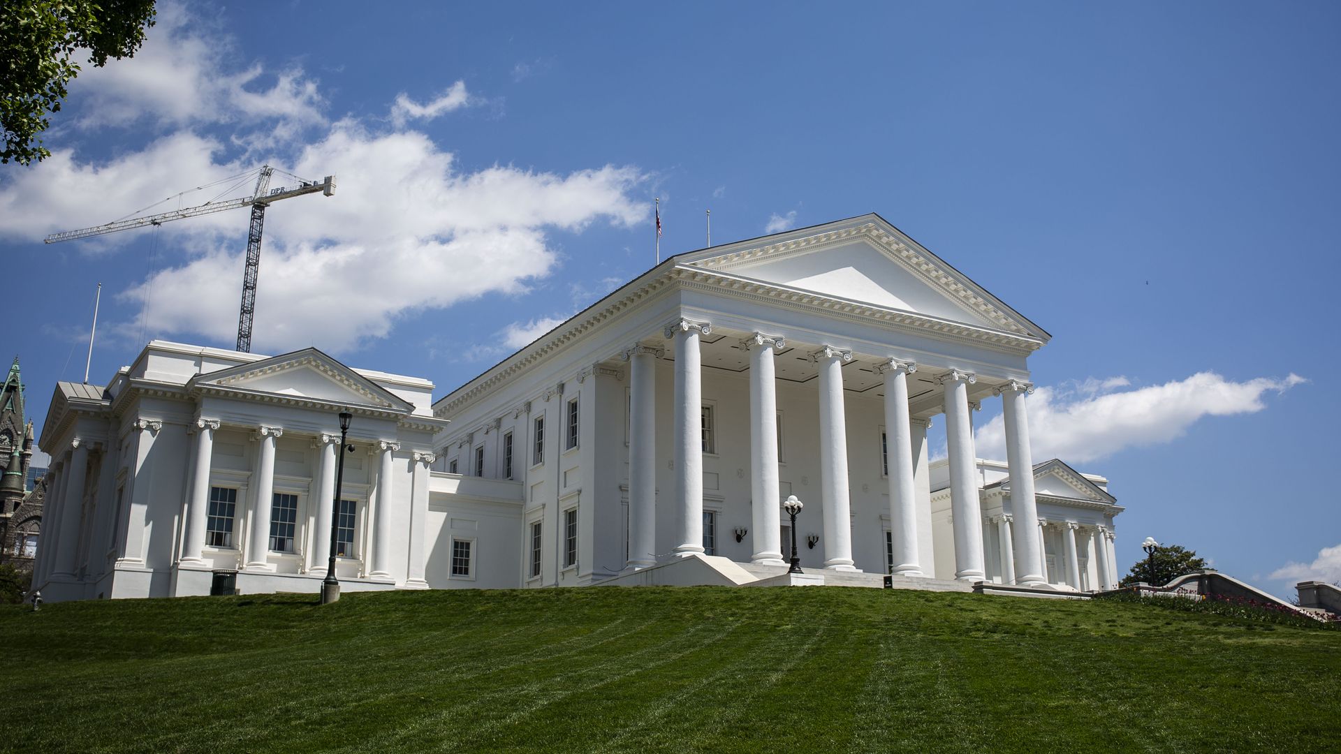 RICHMOND, VA - APRIL 16: The Virginia State Capitol is pictured on April 16, 2020 in Richmond, Virginia. ReOpen Virginia, End The Lockdown VA and Virginians Against Excessive Quarantine gathered to protest continuing COVID-19 Virginia Gov. Ralph Northam's Stay at Home order. (Photo by Zach Gibson/Ge