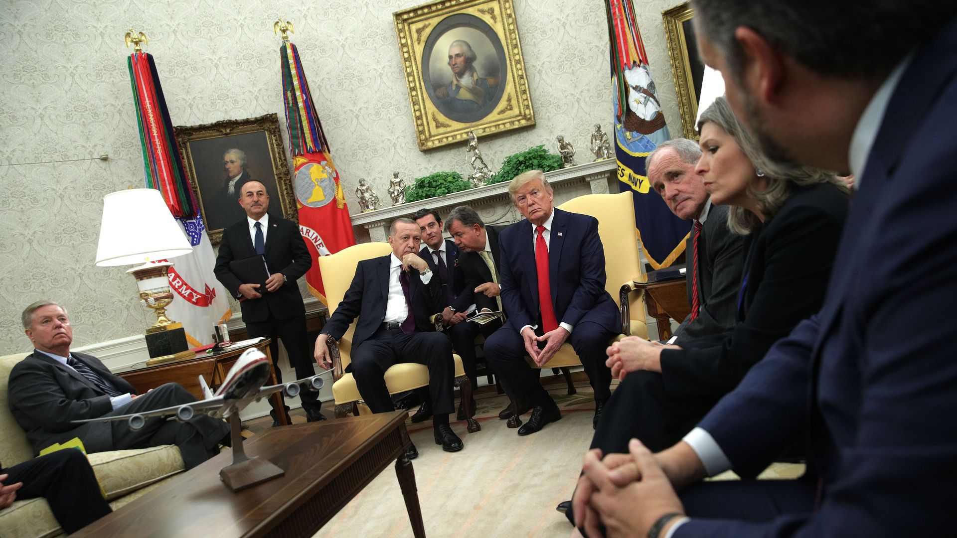 Erdogan in the Oval Office with Senators and Trump