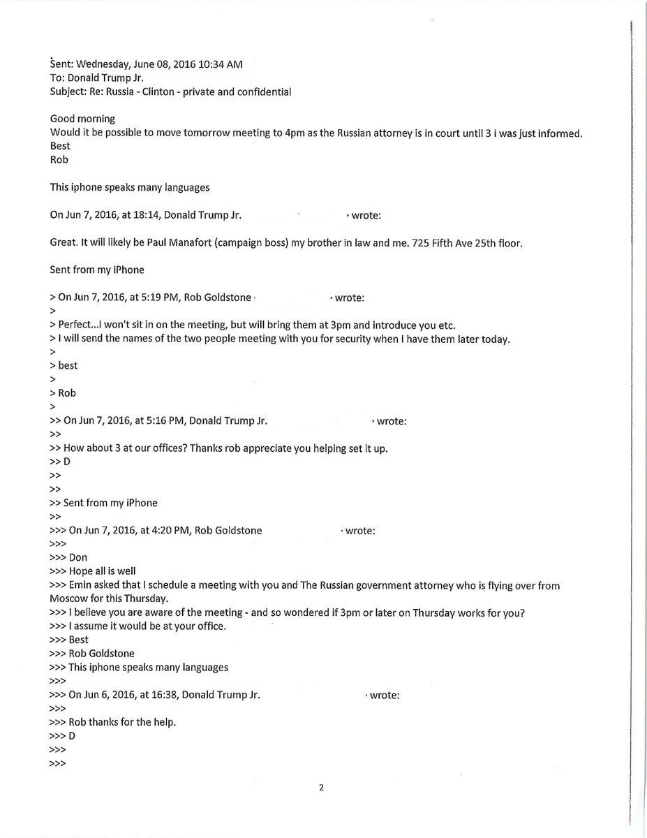 Trump Jr Email On Potential Russian Hillary Info I Love It Axios