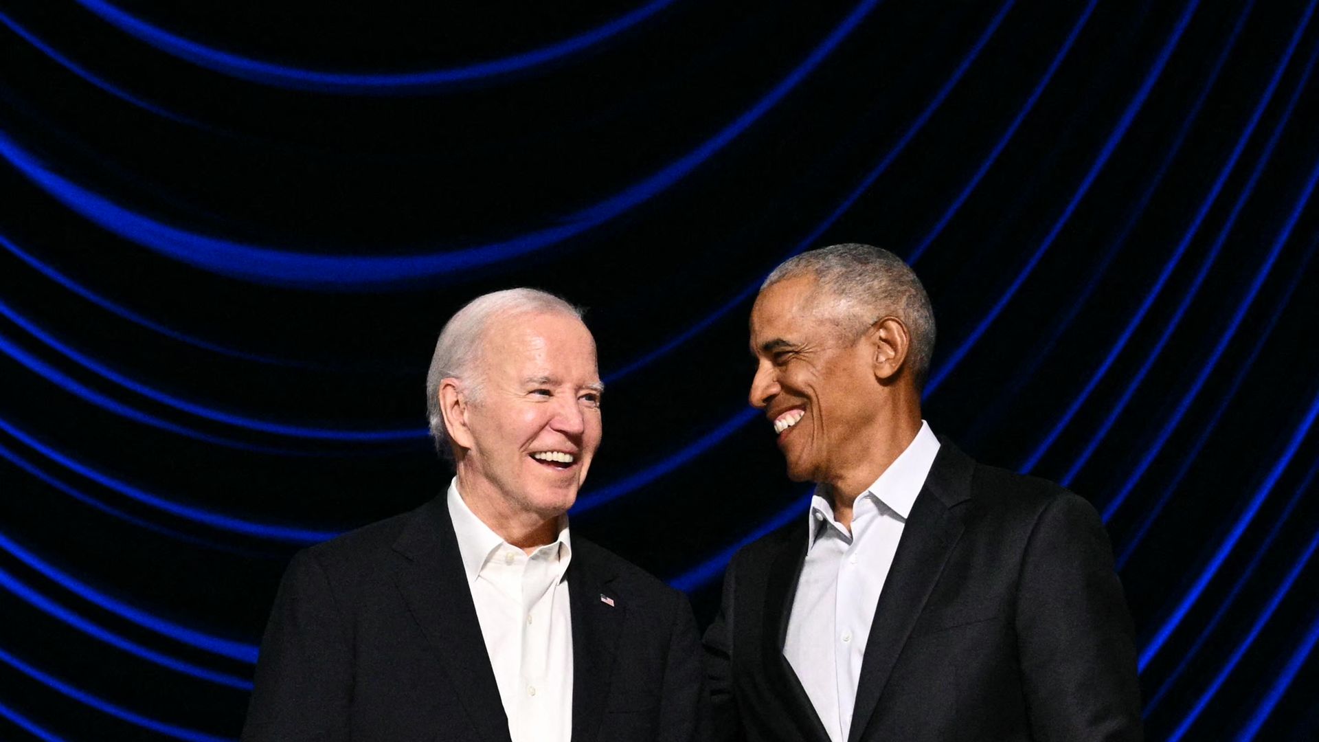 Biden and Obama on stage togther