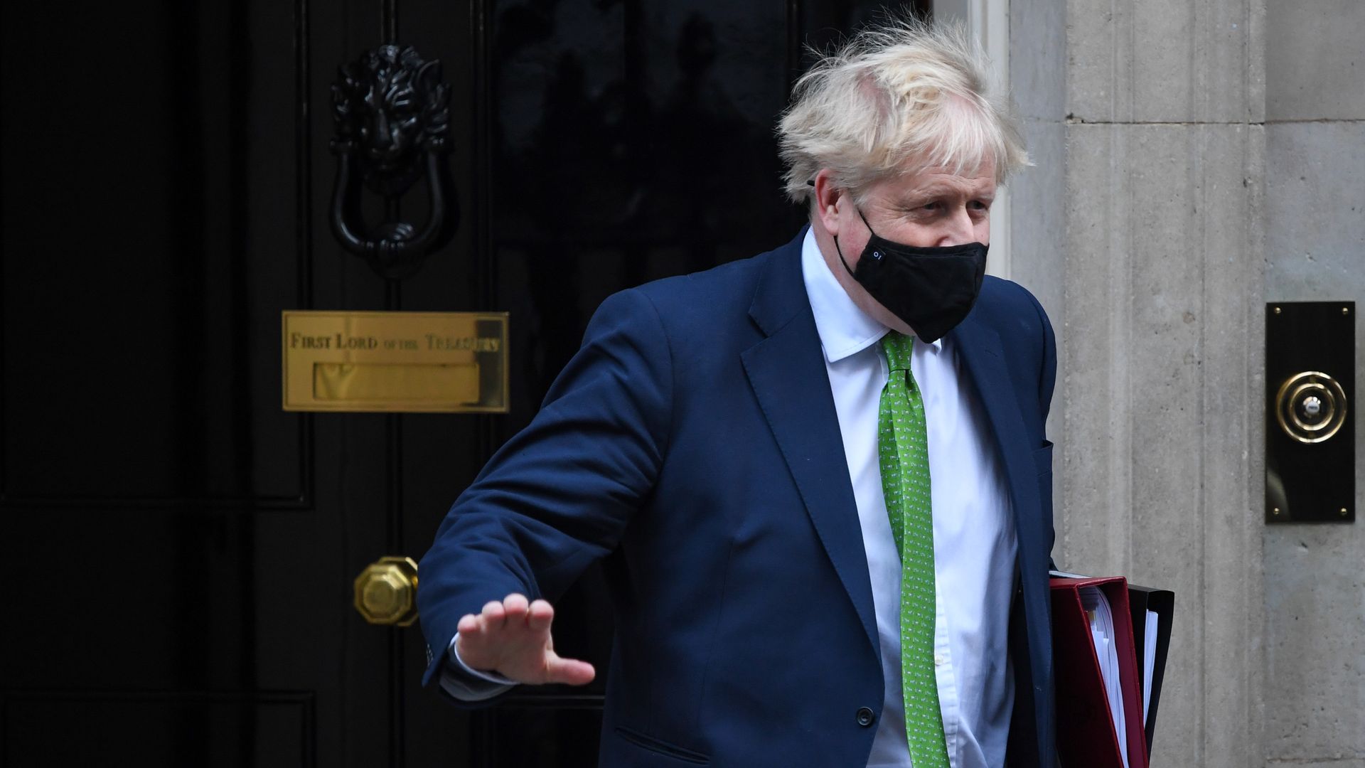 U.K. Prime Minister Boris Johnson leaving 10 Downing Street in London on Jan. 19.