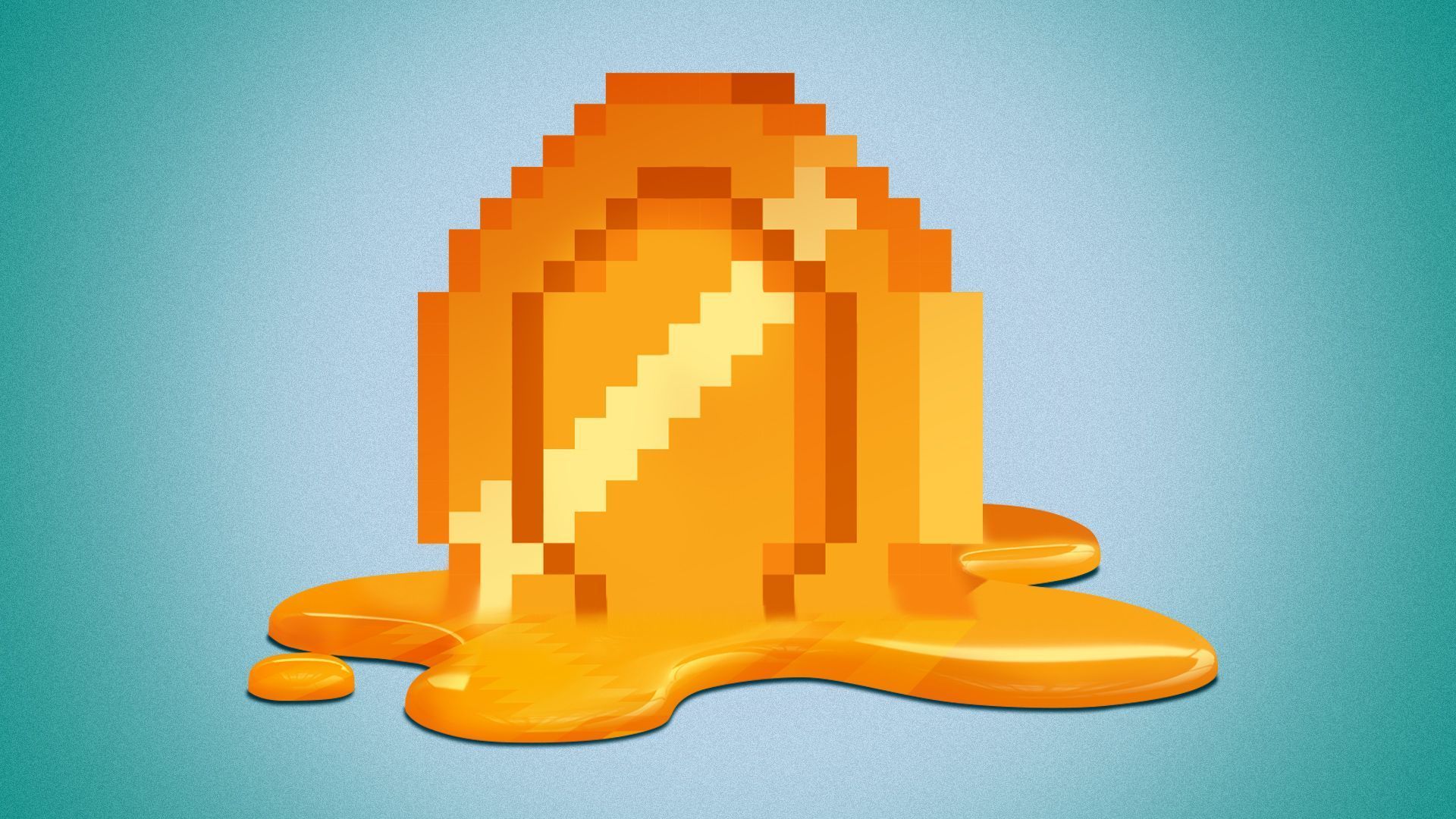 A crypto coin melting