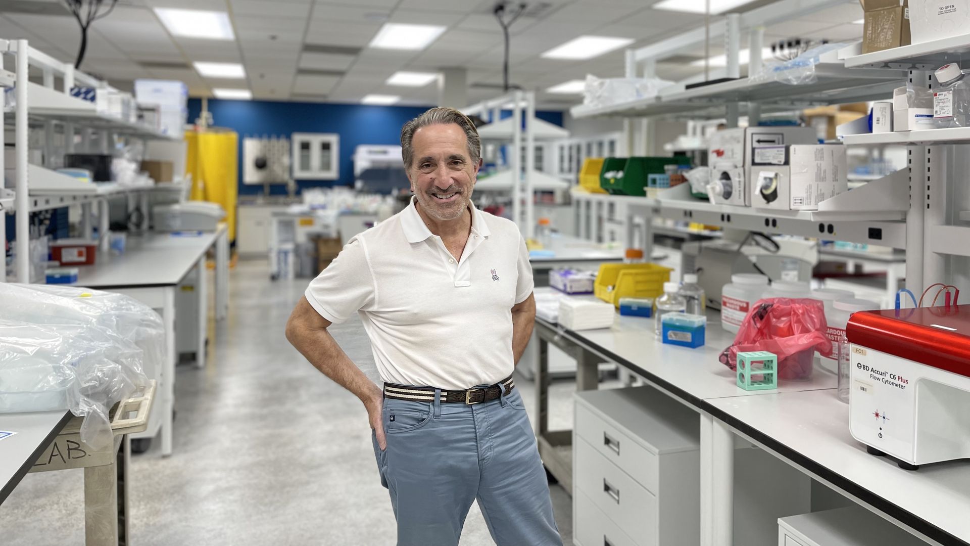 James Bianco in the Morphogenesis lab