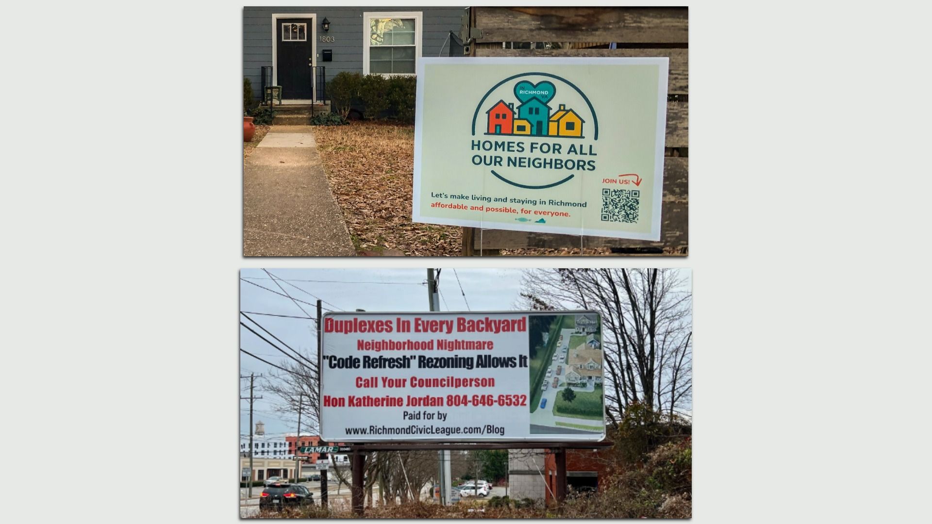 two signs, 1 pro code fresh. the other anti 