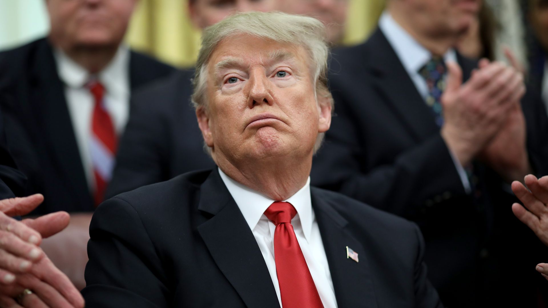 Donald Trump looks mad.