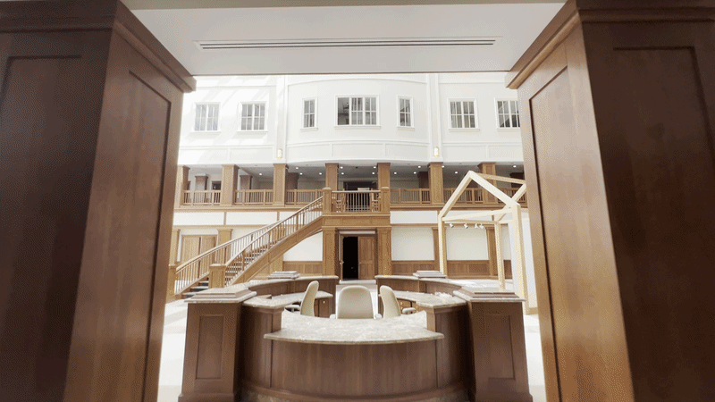 A GIF view of the Longaberger basket atrium