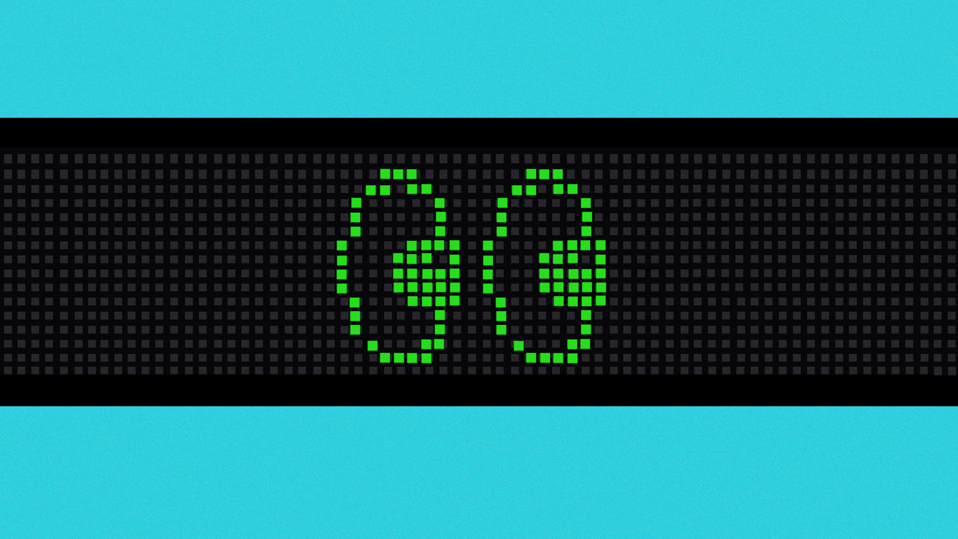 Illustration of a stock ticker with eyes shifting from side to side scrolling across the screen