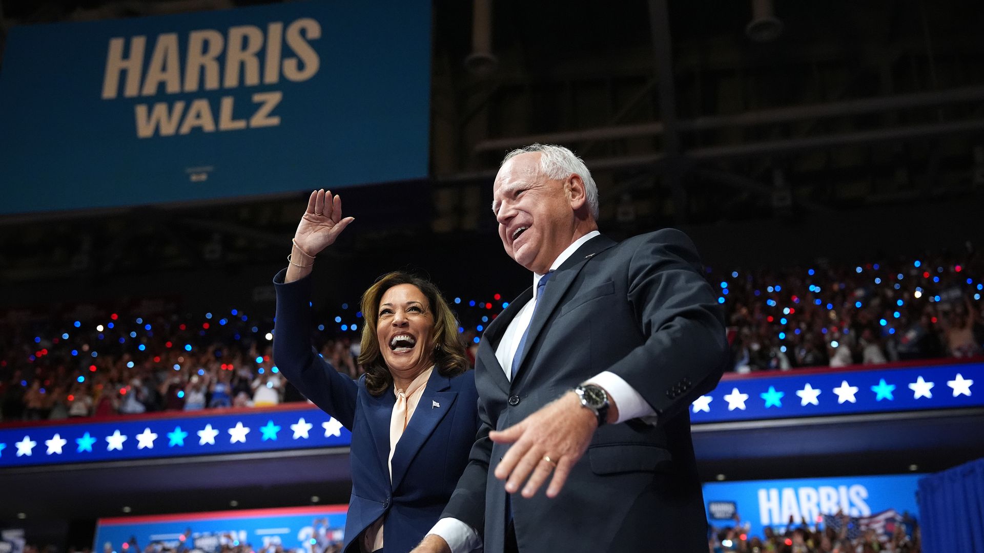 Kamala Harris and Tim Walz