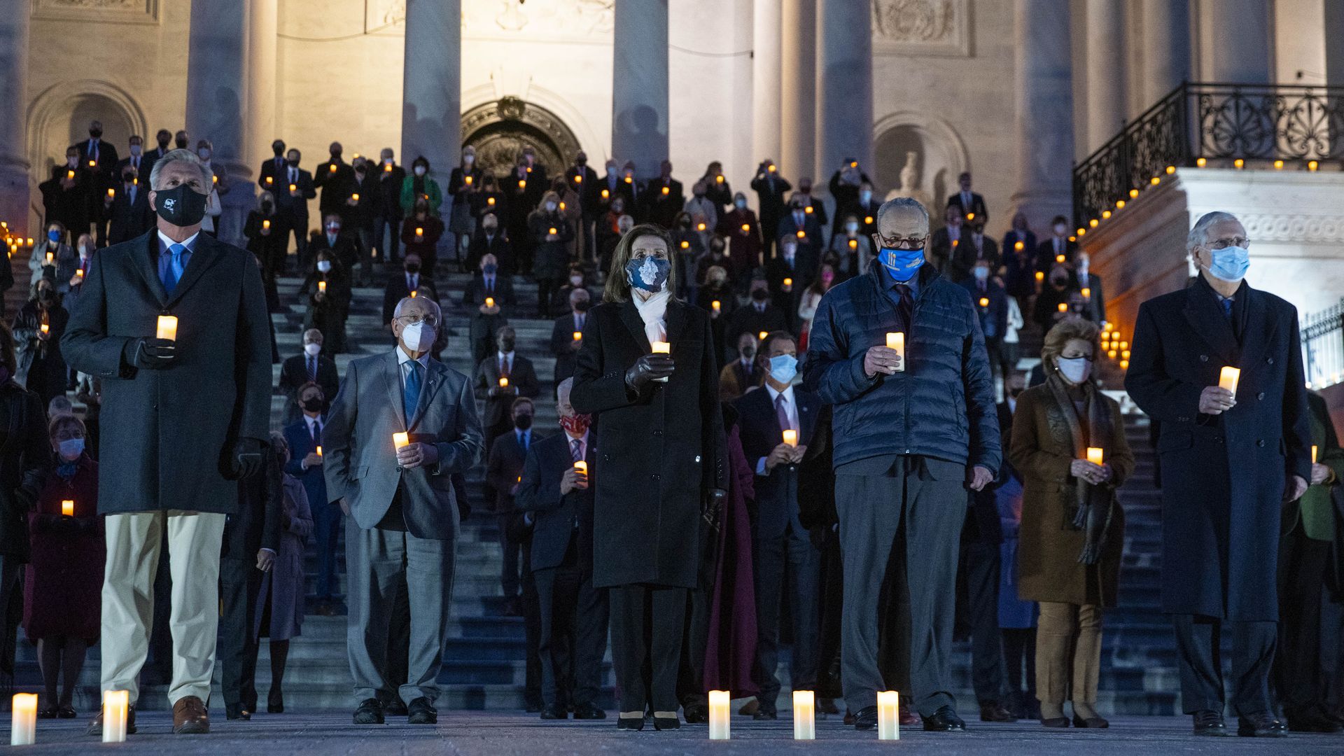 Congressional leadership outside of the Capitol on Feb. 23.