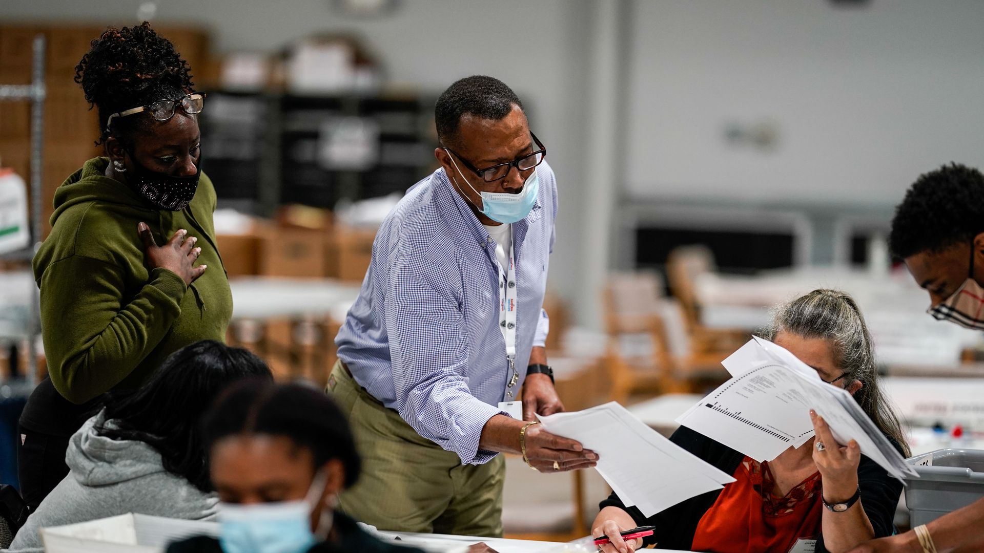 Ballot counters in Georgia in November 2020