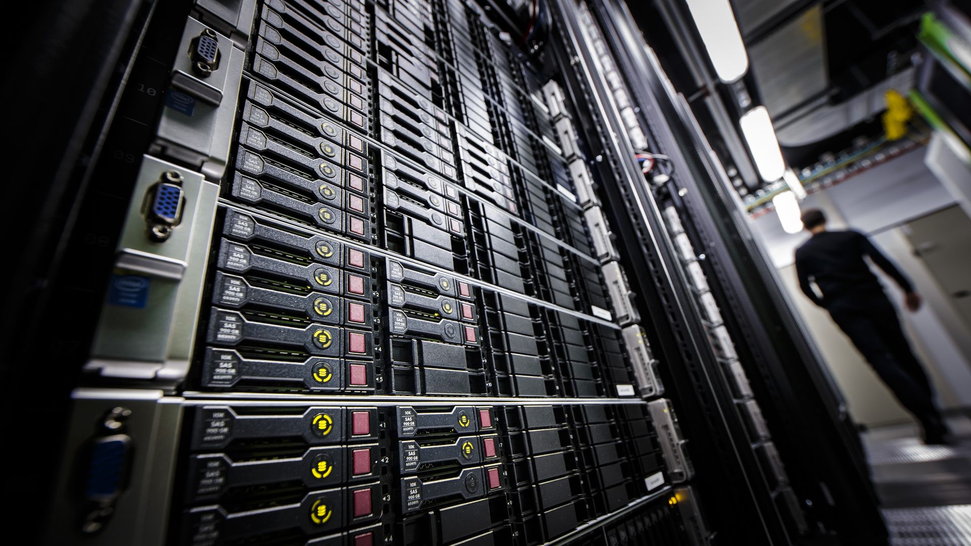 Server racks in a server center 