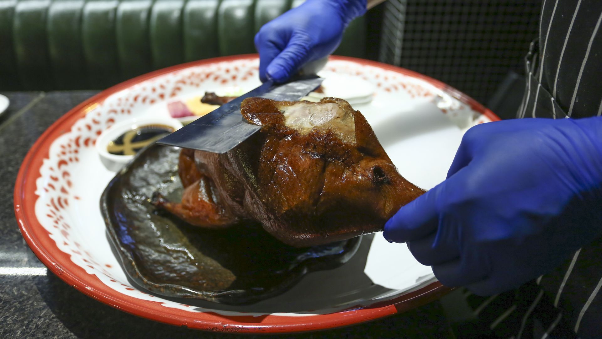 Whole peking duck from Dragon Noodles Academy in Hong Kong