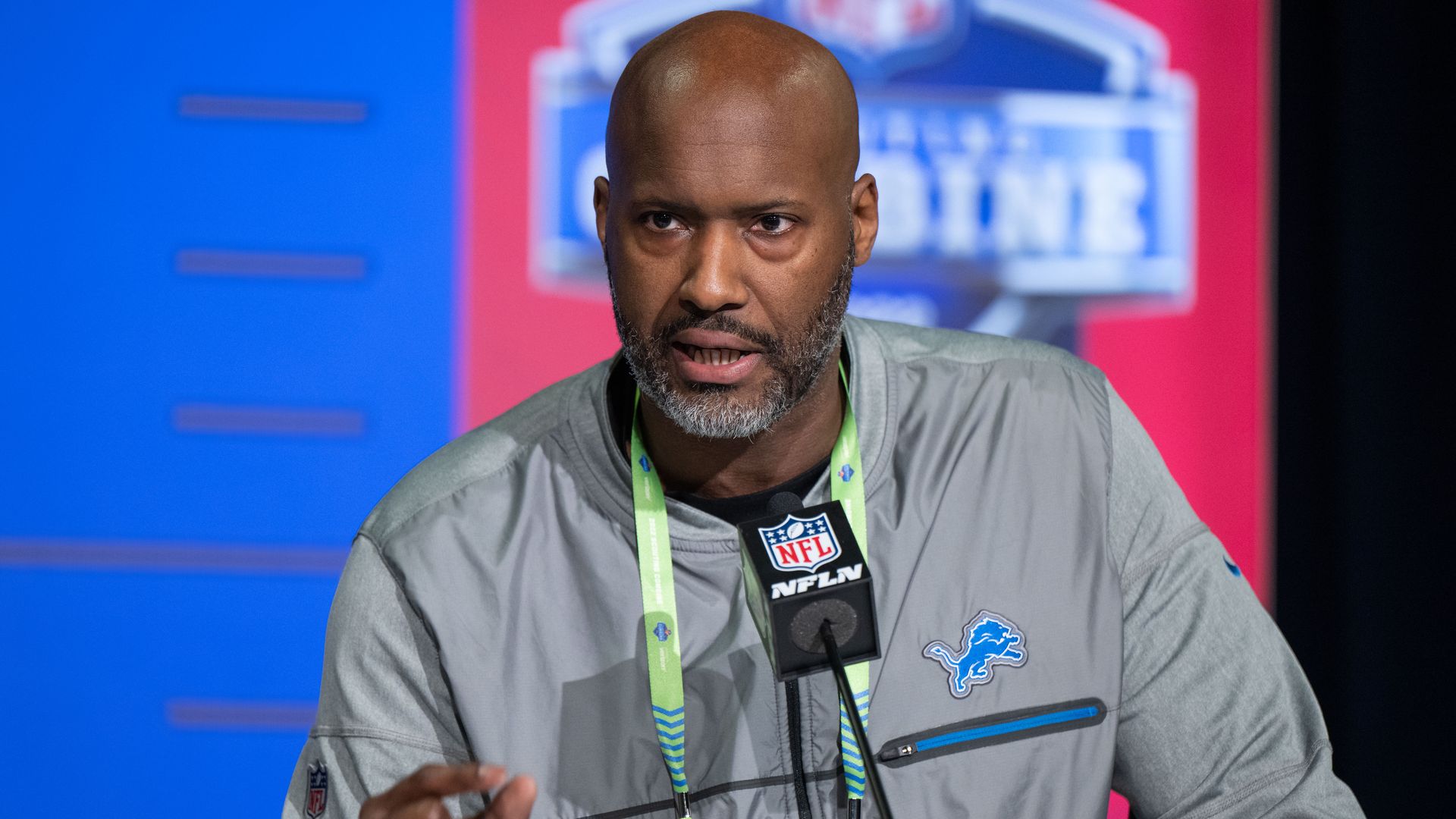 Lions general manager Brad Holmes at the NFL Scouting Combine in 2022.