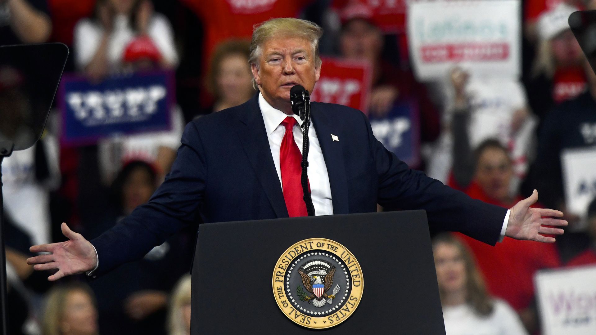 President Donald Trump speaks during a campaign rally on December 10, 2019 in Hershey, Pennsylvania. 