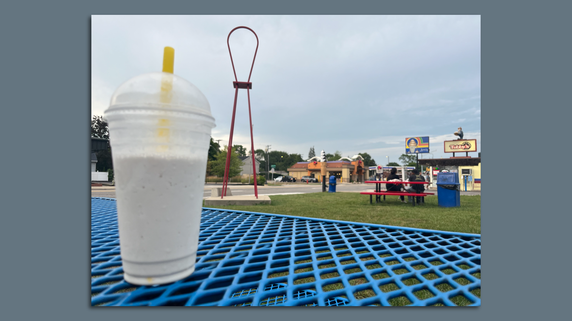 A Boston Cooler made with Vernor's from Jim's Ice Cream in Royal Oak