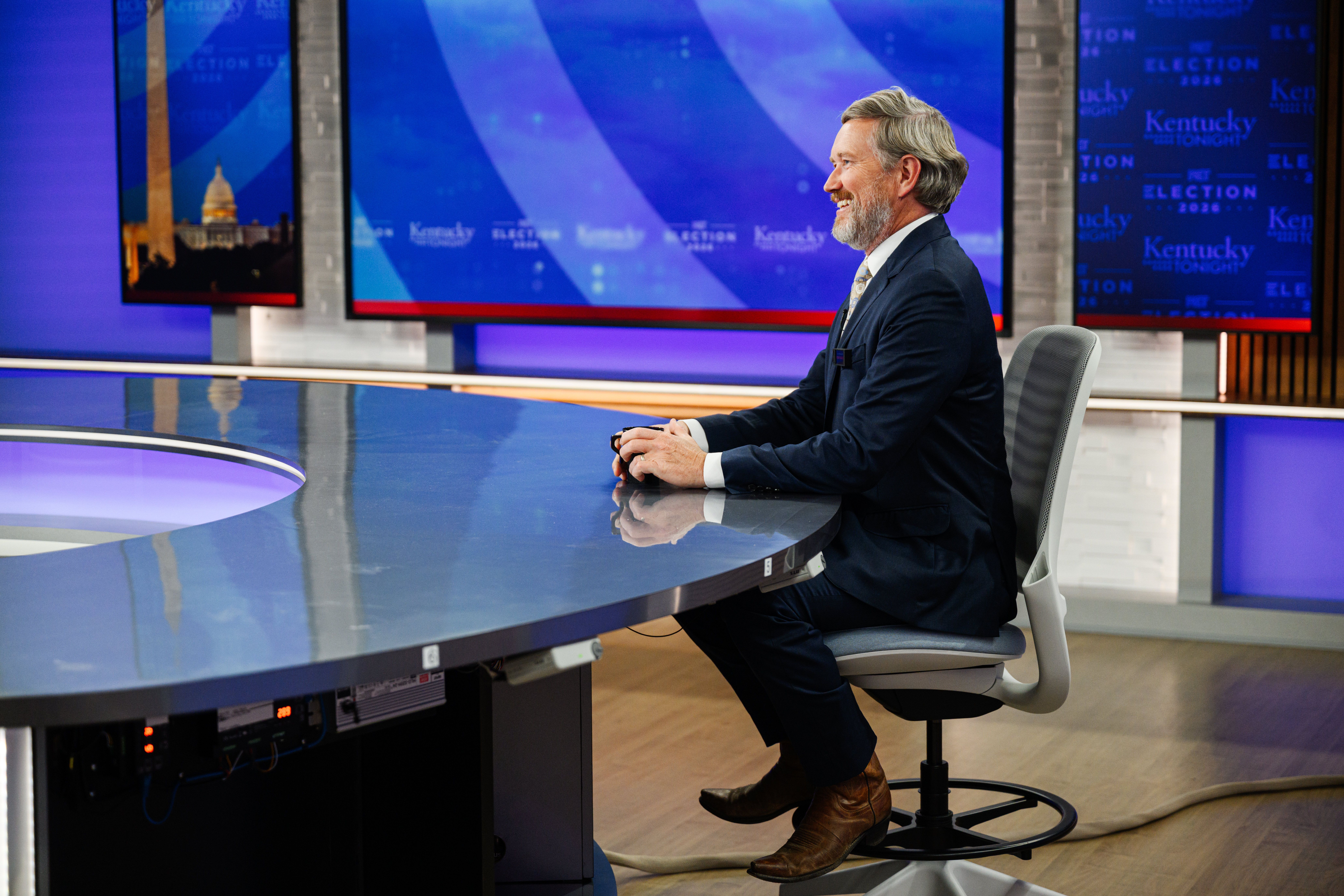 Rep. Thomas Massie (R-Ky.) in a debate studio in Lexington, Ky., last week. 