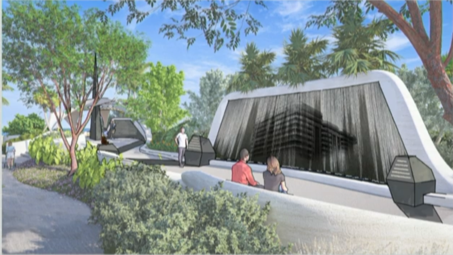 A rendering of the Surfside collapse memorial